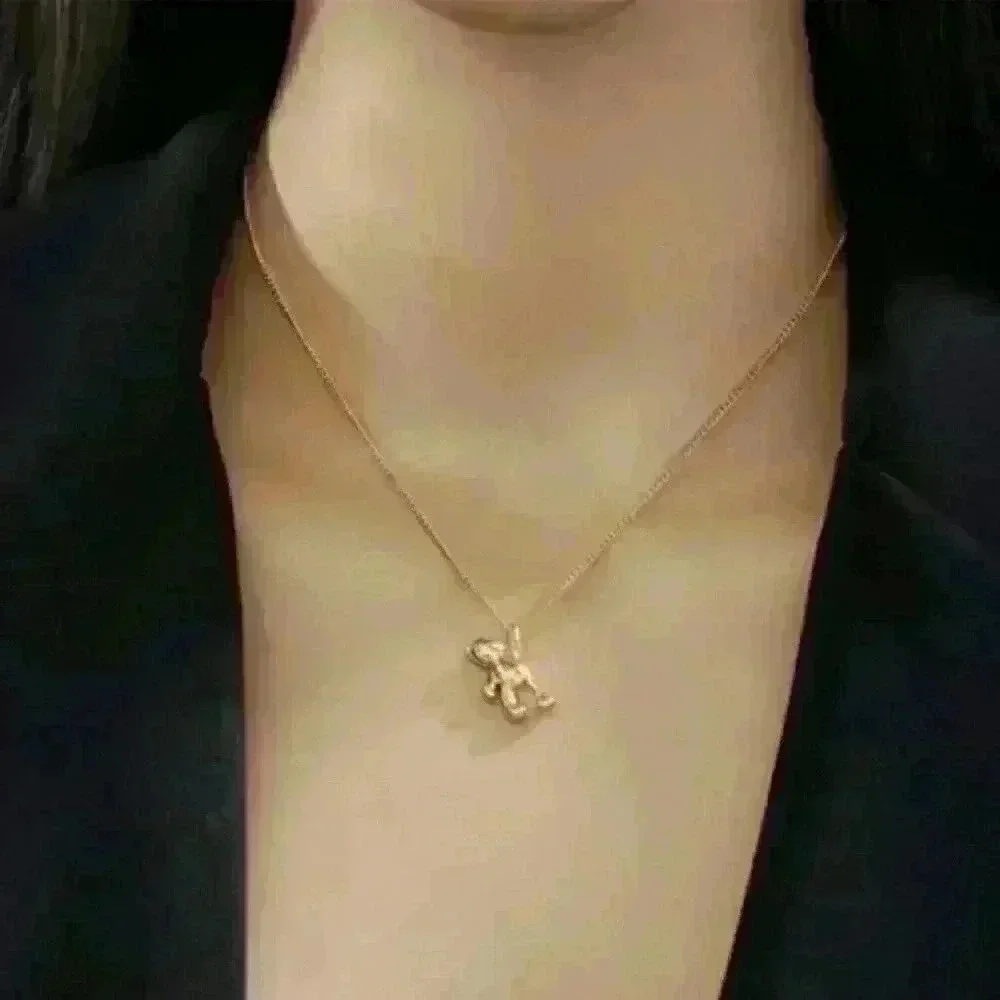 Teddy Bear Pendant with 18k gold filled Necklace